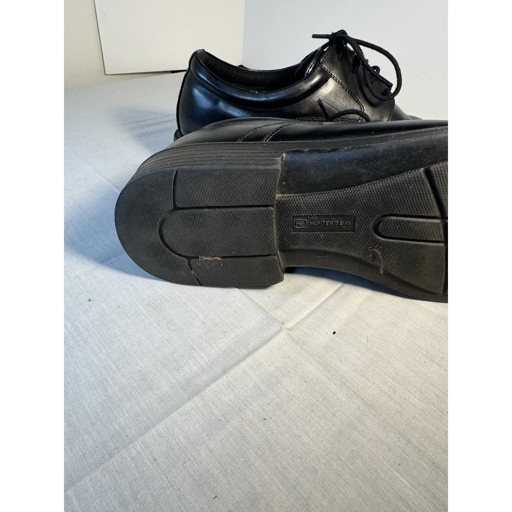 Hunters Bay Men's Black Faux Leather Dress Shoes Size 11